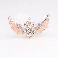 TODOX Brooches women clothes Opal Stone angel wing guard button Fashion Jewelry Rhinestone pins concise style girl birthday gift