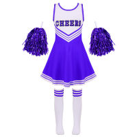 Girls Cheerleader Costume Cosplay Outfits Sports Set Sleeveless Cheerleading Dance Dress Uniforms Kids Girl Clothing Sportswear