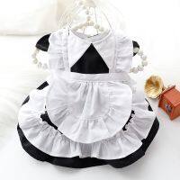 Dog Clothes Summer Cat Princess Dress Black Deacon Anime Maid Lolita for Small Dog Teddy Dresses