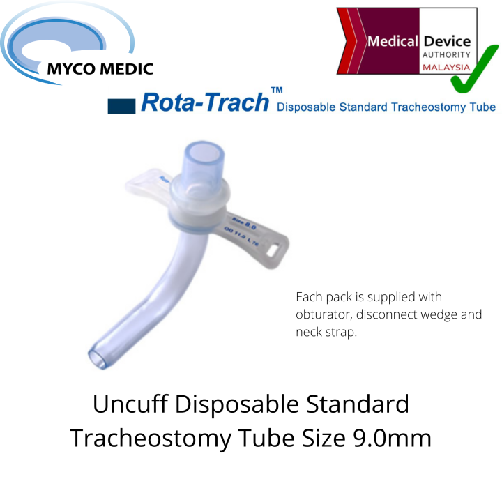 Rota-Trach Uncuff Single Lumen | Disposable Standard Tracheostomy Tube ...