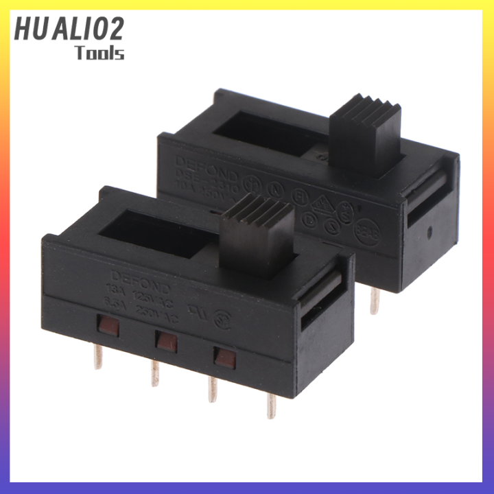 huali02-2ชิ้นหมุดชี้-dse-2310-8ฟุต3ไฟล์10a25สวิตช์ปิดเปิด0v-สวิตช์สไลด์สีดำสวิตช์เครื่องเป่าผม