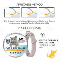 ZZOOI Pet Flea Collar Dog Cat Safe Useful Tick Prevention Control Necklace For Protection Against Fleas Mosquitoes