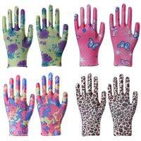 6 pairs Yard Cleaning Palm-Coated Floral Garden Gloves Non-Slip Working Household Labor Protection