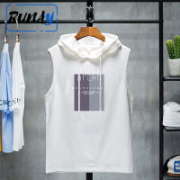 RUNAY เสื้อสเวตเตอร์สีดำแฟชั่นสีล้วนสำหรับคนอ้วน เสื้อยืดมีฮู้ดแขนสั้นสำหรับเด็กโต เพิ่มขนาดไซส์ใหญ่พิเศษเสื้อผ้าผู้ชายหน้าร้อน