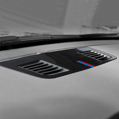 ปลอกสติ๊กเกอร์ทริมช่องปล่อยลมเครื่องปรับอากาศแผงควบคุมภายในรถคาร์บอนไฟเบอร์ FNE สำหรับ BMW 3 Series E90 2005- 2011 2012