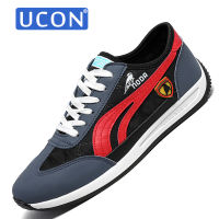 UCON รองเท้าผ้าใบผูกเชือกสำหรับผู้ชายเทรนด์สตรีทกลางแจ้งรองเท้าผ้าใบระบายอากาศเบาและสบายรองเท้าลำลองอเนกประสงค์39-44