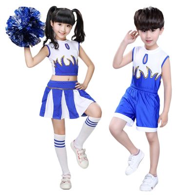 Children Kids Girls Cheerleader Costume School Child Cheer Costume Outfit for Carnival Party Halloween Cosplay Dress Up Clothes