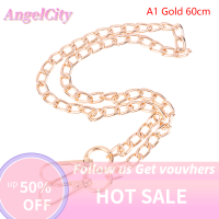 ?AngelCity กระเป๋าถือขนาด60 100ซม. แบบ DIY ใหม่โซ่คล้องไหล่โลหะสีดำสีทองอุปกรณ์เสริมกระเป๋าแนวทแยงนวัตกรรมและใช้งานได้จริง