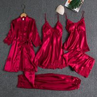 With padding pajamas women set the spring and autumn period summer five ladies with shoulder-straps silk long-sleeved gown to take