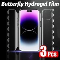 3Pcs Full Cover Butterfly Hydrogel Film For iphone 14 13 12 11 Pro Max Mini 14 Plus Screen Protector on iphone X XS Max XR Film