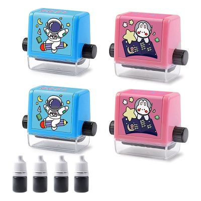 Stamps 4PCS Roller Digital Teaching Stamp(Addition, Subtraction, Multiplication and Division)