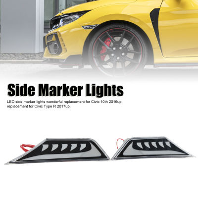 สำหรับ JDM สไตล์ LED ด้านข้างไฟสีขาว DRL Amber แบบไดนามิกไฟเลี้ยวตามลำดับสำหรับ Civic 10th 2016up