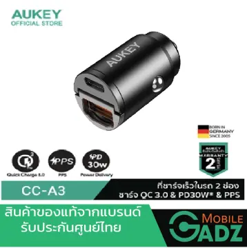 AUKEY CC-A3 Dual-Port(USB-C/USB-A) Car Charger - 30W
