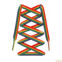 1pair Colorful Shoelaces Rainbow Gradient Flat Shoe Laces For Canvas Casual Shoes Chromatic Colour Shoelace Laces Accessories