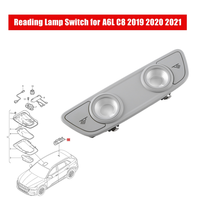 1-piece-4kd947111-grey-auto-reading-lamp-switch-replacement-parts-accessories-for-audi-a6l-c8-2019-2020-2021-4kd-947-111