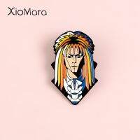 {EDDLYT} Face Portrait Enamel Pin Jareth Goblin King Labyrinth ภาพยนตร์ Rock Singer ปุ่ม Badge Travel เข็มกลัด Pin สำหรับผู้หญิงผู้ชายของขวัญ