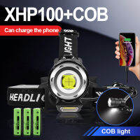 ใหม่ล่าสุด Super Bright LED XHP100 LED ไฟหน้าซูมไฟหน้า USB ชาร์จ18650ไฟฉายกันน้ำ Hunt Camping Head Light