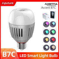 Aputure B7C ACCENT 7W LED Continuous Light RGB Bulb CRI 95 + TLCI 96 + 2000K-10000K ปรับได้0-100% Stepless APP ควบคุม/แบตเตอรี่