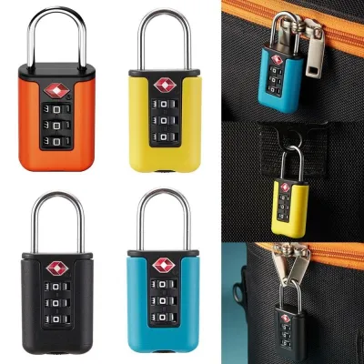 Travel Lock With TSA Recognition Contrast Color Design Travel Lock Contrast Color Design Padlock Customs Code Lock For Luggage Password Changeable Travel Lock