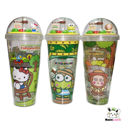 Cup Dome 3D Sanrop Hello Kitty Keroppi Monkichi Cafe Amazon แก้วน้ำฝาโดมเฮลโลคิตตี้ ลายซานริโอ แก้วน้ำ 2 ชั้น