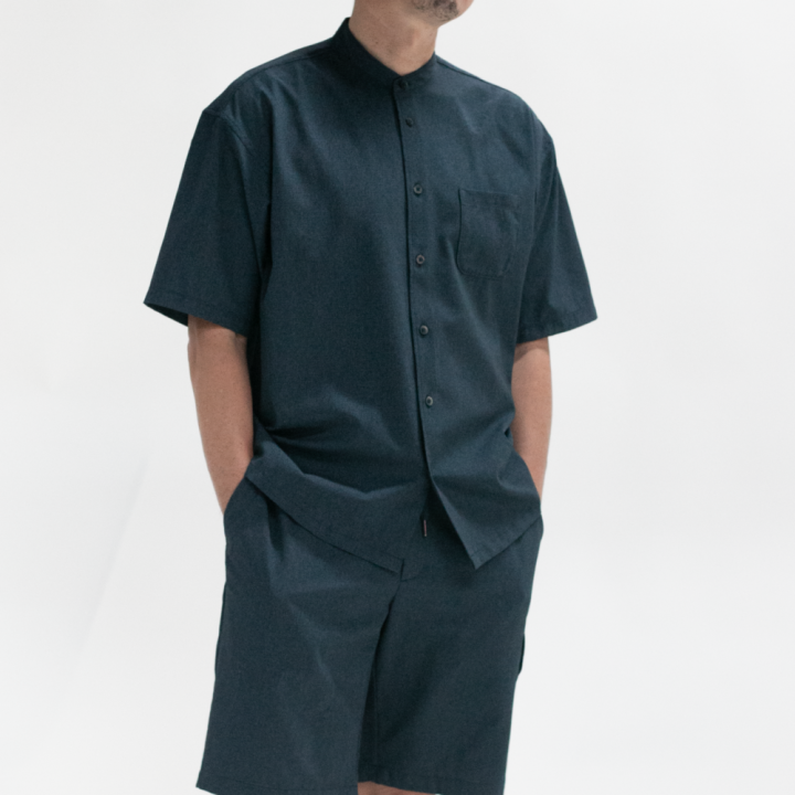 takeo-kikuchi-เสื้อเชิ้ตแขนสั้น-dotair-primeflex-easy-mandarin-ss-shirt