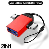 Elough อะแดปเตอร์ OTG มัลติฟังก์ชั่นแบบ2 In 1 Usb3.0กับชนิด C/ ข้อมูล Micro Usb Usb หัวเปลี่ยนสายชาร์จถ่ายโอนข้อมูลอะลูมินัมอัลลอยตัวแปลงสายตัวแปลง USBc