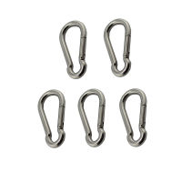 5PCS 7x70mm 304 Stainless Steel Spring Snap Carabiner Hook Camping Hiking Military Spring Snap Hooks
