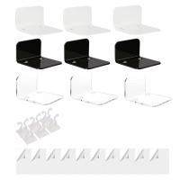 Small Floating Shelf Self Adhesive Wall Mounted Showcase Display Shelves with Cable Clips No Drilling Wall Storage Holder for Bedroom Bathroom Gaming Room Living Room Office respectable