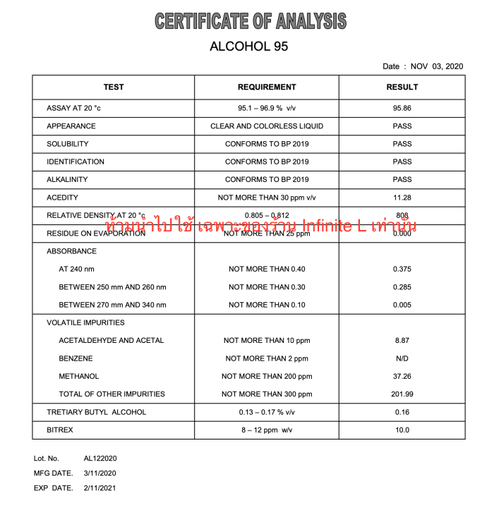 เอทิลแอลกอฮอล์-ethyl-alcohol-95-มี5ขนาด-300ml-500ml-1-ลิตร-3ลิตร-5-ลิตร-coa-รับรอง-ใช้ทำความสะอาด-ฆ่าเชื้อโรค-สินค้าพร้อมส่ง