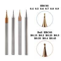 HRC65 เครื่องตัดมิลลิ่งไมโครคาร์ไบด์ D0.3mm-0.9mm เครื่องตัดปลายลูกขนาดเล็กขนาดเล็ก R0.15-R0.45 CNC เครื่องมือ