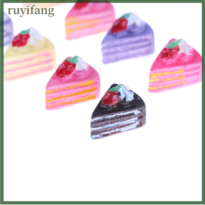 ruyifang 10pcs Kawaii แบนกลับ DIY ขนาดเล็กประดิษฐ์ปลอมอาหารเค้กเรซิ่นสะสมตกแต่งหัตถกรรมเล่นตุ๊กตาบ้านของเล่น