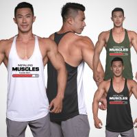 INSTALLING MUSCLES เสื้อกล้ามเพาะกายทรงคลาสสิค Bodybuilding Dry Fit Gym Tank Top