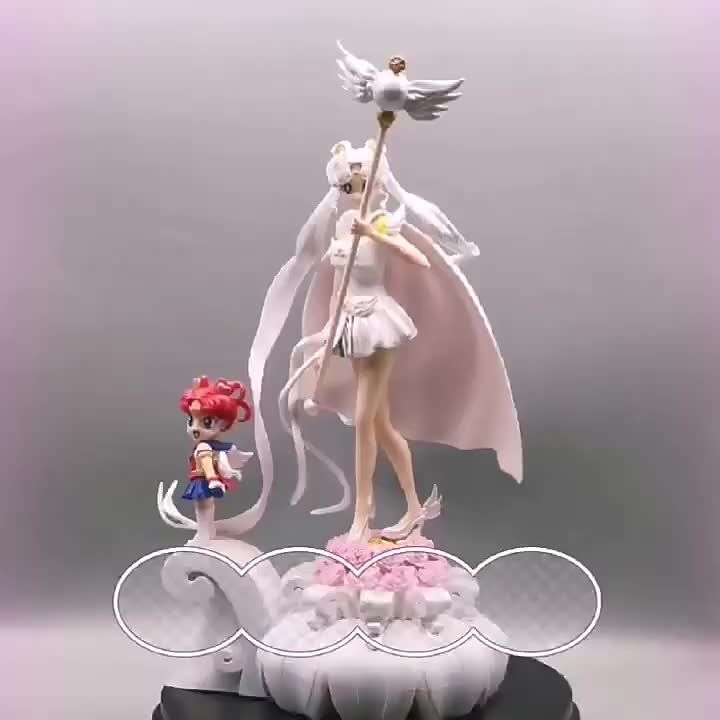 37cm Anime Sailor Moon Crystal Chibi Sailor Cosmos PVC Figure Model 14''  Statues