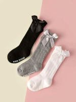 3pairslot Newborn Baby Knee High Socks Girls Boys Toddler Bows Ruffle Anti Slip Spanish Winter Warm Infant Cute Sock with Grips