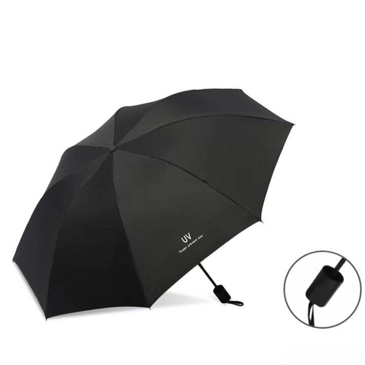 Sun and Rain Umbrella Sun Protection Umbrella Folded Black Backing