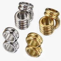 10pcs 6mm Stainless Steel Loose Beads Gold Color Big Hole Spacer Beads for DIY Jewelry Making Beads Bracelet Necklace Findings