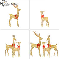 3pcs Christmas Deer Family 3D LED Lighted Glitter Christmas Reindeer Family For Home Garden Yard Xmas Party Decoration