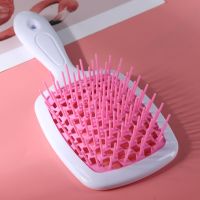 、‘】【= Womens Hair Brush Air Cushion Hair Comb Wide Teeth Anti-Frizz Brush Scalp Massage Hollow Home Salon Women DIY Hairdressing Tool