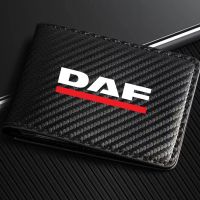 ✣ For DAF XF 95 105 CF LF Carbon Fiber Credit Bank Card Holder Leather Driver License ID Card Bag Car Accessories