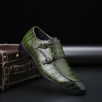 2020 Classic Crocodile Pattern Business Flat Shoes Men Designer Formal Dress Leather Shoes Mens Loafers Christmas Party Shoes