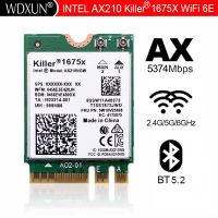 Intel AX210 AX210NGW นักฆ่า Ax1675x 1675X Wi-Fi 6E 802.11AX แบนด์คู่2.4G 5G 6G 5374Mbps บลูทูธ5.2 M.2 Wifi พอร์ต NGFF การ์ด