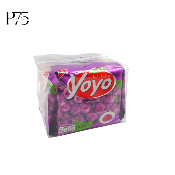 YoYo โยโย่ เยลลี่ผสมน้ำองุ่น ขนาด15กรัม บรรจุ12ซอง