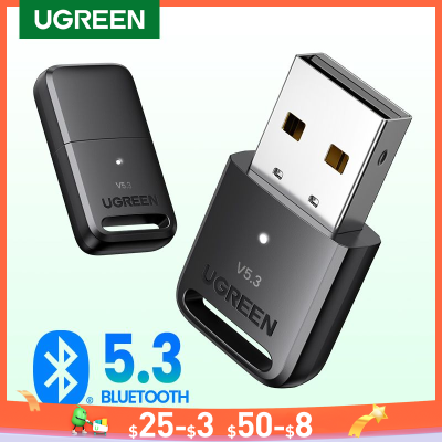 UGREEN USB Bluetooth 5.3 5.0 อะแดปเตอร์เครื่องส่งสัญญาณ EDR Dongle สำหรับ PC Wireless Transfer สำหรับลำโพงบลูทูธแผ่น-kdddd