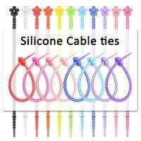 Reusable Cable Ties Silicone Colorful Cable Organizer Desk Data Charge Cord Earphone Line Management Storage Bag Sealing Clips