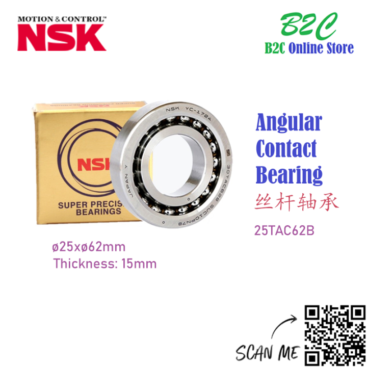 25TAC62 NSK Angular Contact Thrust Ballscrew Bearing NC CNC Milling ...