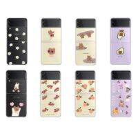 ② Watch Samsung Galaxy Z flip 3 Case CLEAR Hard CUTE 8 Korean Design Collection 5 Slim Hand made unique MADE IN KOREA