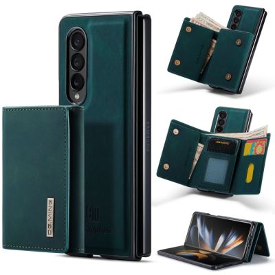 สำหรับ Samsung Galaxy Z Fold4 DG.MING M1ซีรีส์3พับกระเป๋าสตางค์หลายบัตร + เคสแม่เหล็กติดโทรศัพท์