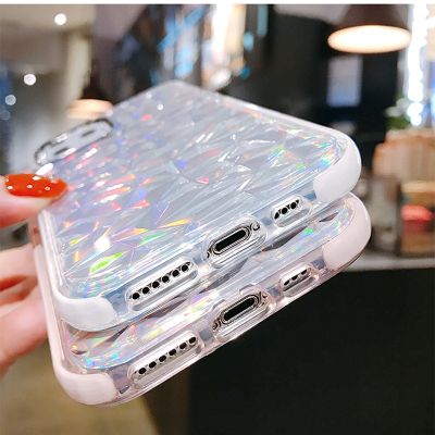 3D Diamond laser Colorful Clear Phone cases For Samsung Note 20 Ultra Note 9 S8 S9 S20 S10 Plus Soft silicone jelly cover coque
