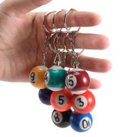 Colorful Billiard Ball Keychain Set 16 Pcs, Key Chain Balls Eightball Billar Chains Accessories