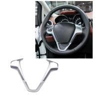 Car Cruise Control Button Panel Steering Wheel Frame Silver Steering Wheel Trim Cover ABS Steering Wheel Trim Cover Accessories for Ford Fiesta Mk7 Mk8 St Ecosport 2013-2014